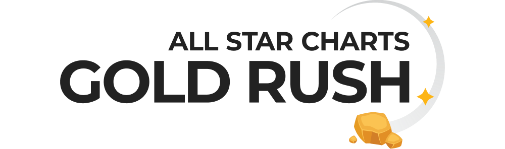 all star charts gold rush logo, dark